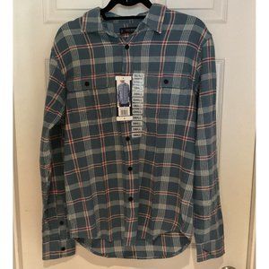 Lucky Brand Men’s Blue Plaid Flannel Size Small Style#7MS4002 Classic Fit